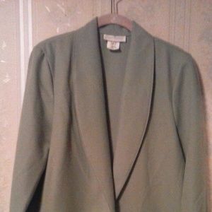 SUSAN MICHAELS PALE GREEN LONG SLEEVE BLAZER